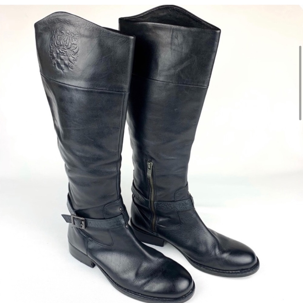 Vince Camuto Flavian Leather Riding Boots Sz 8.5